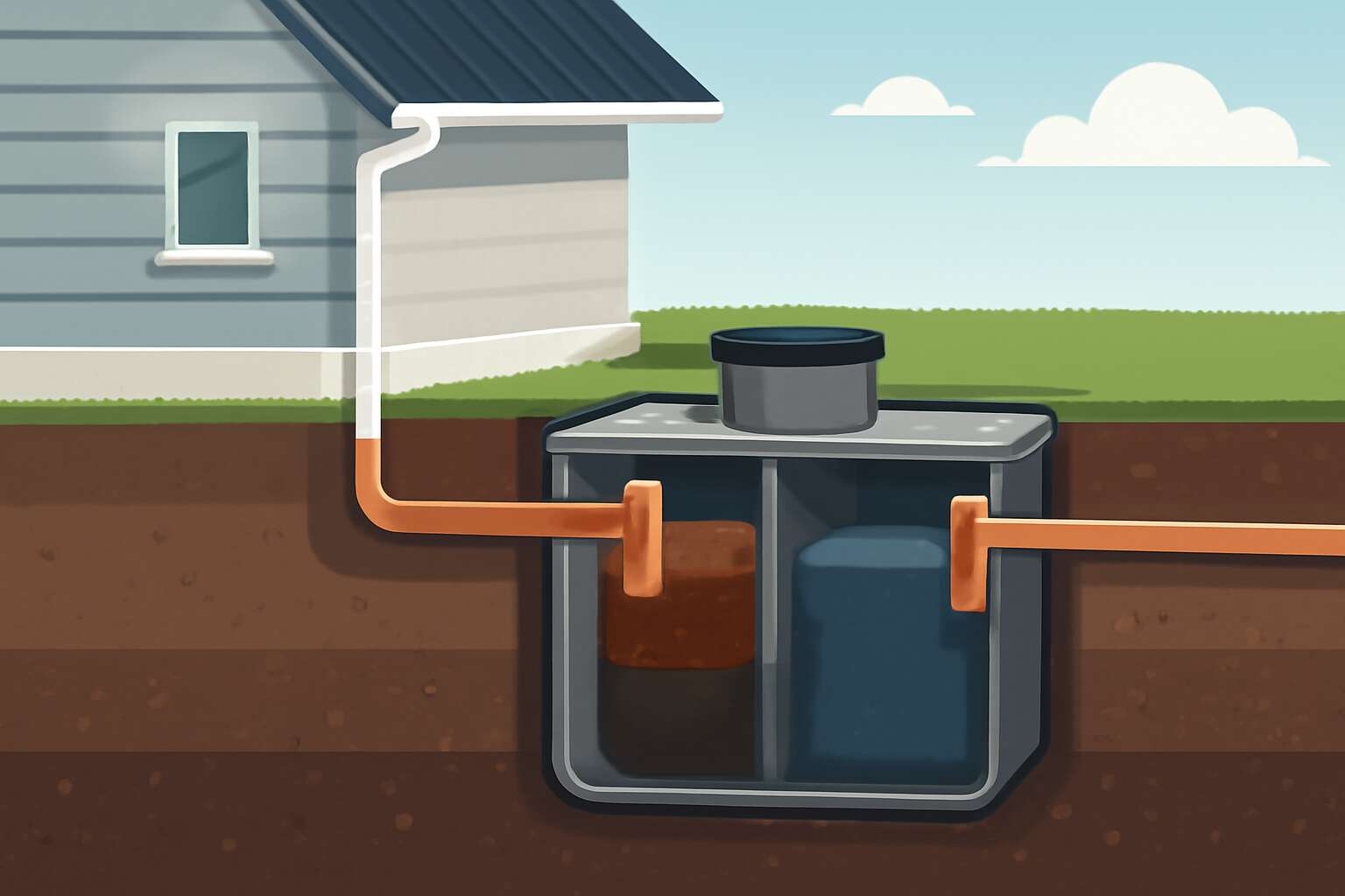 septic tank under foundation