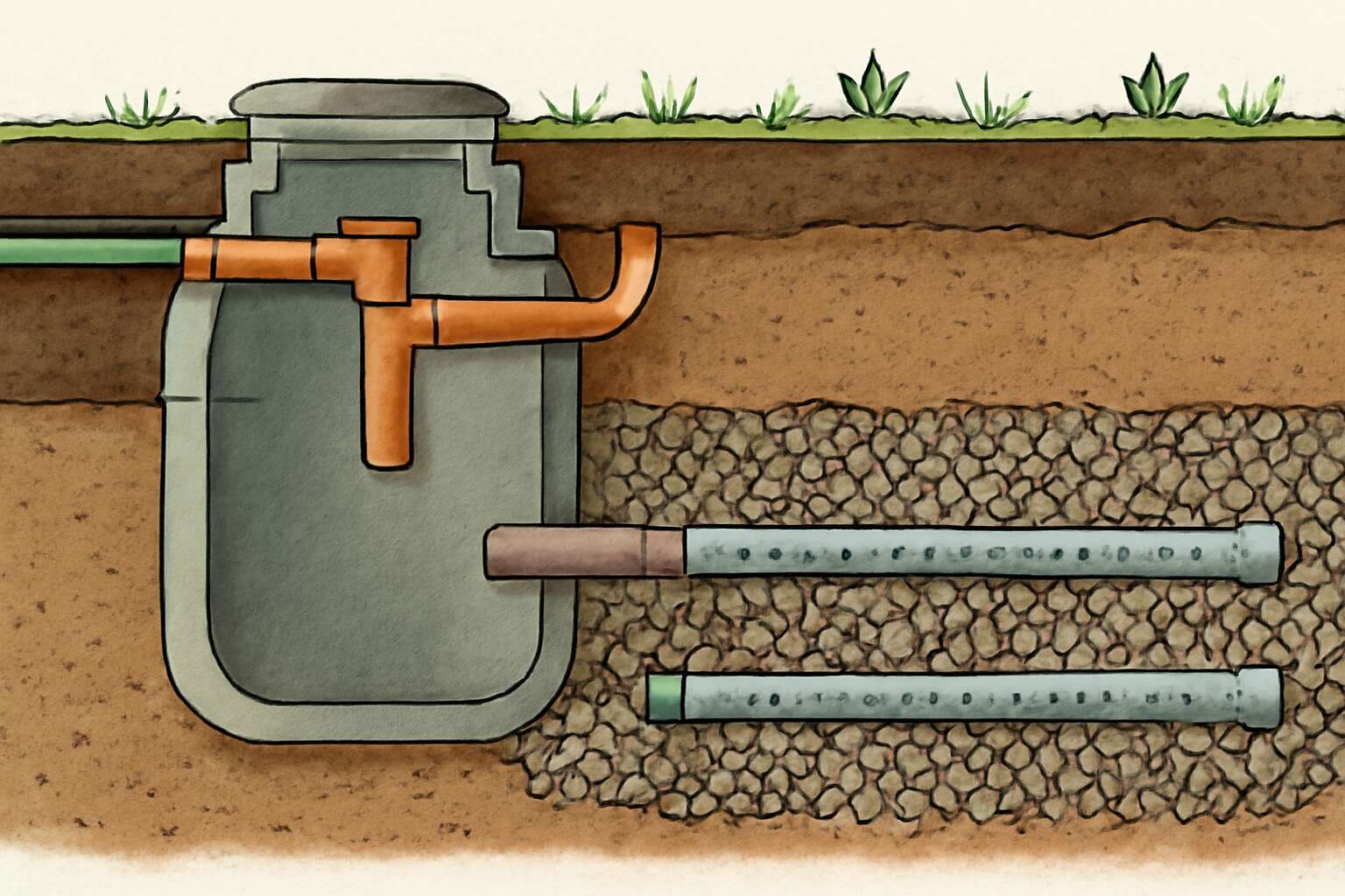 septic tank french drain design