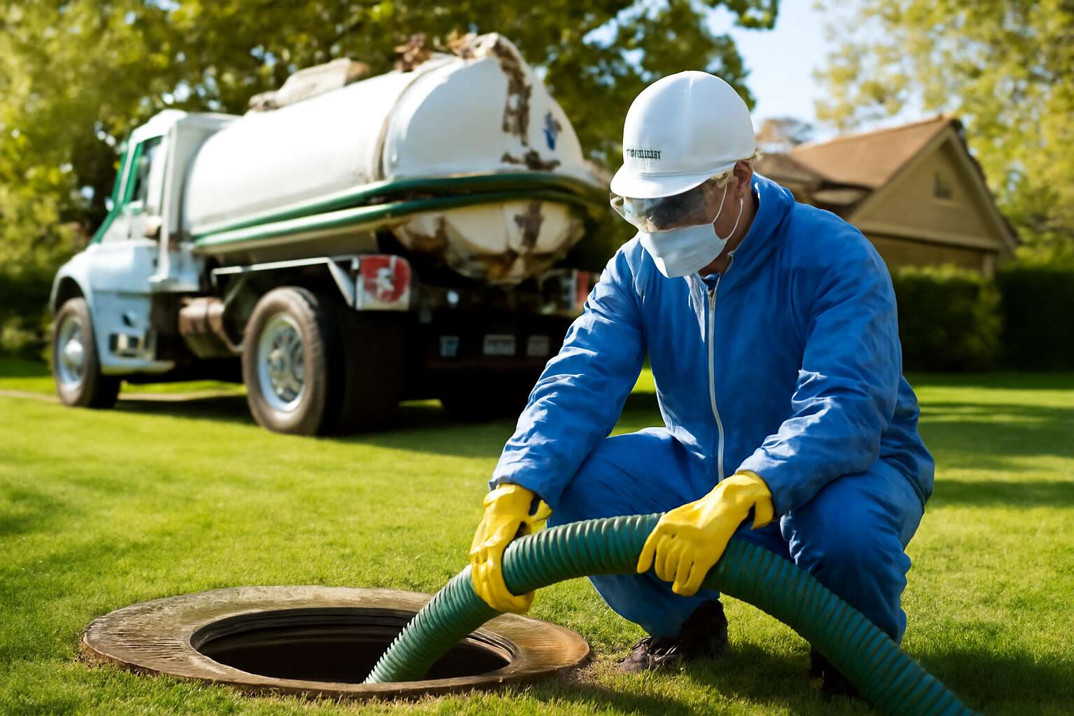 near septic tank cleaning
