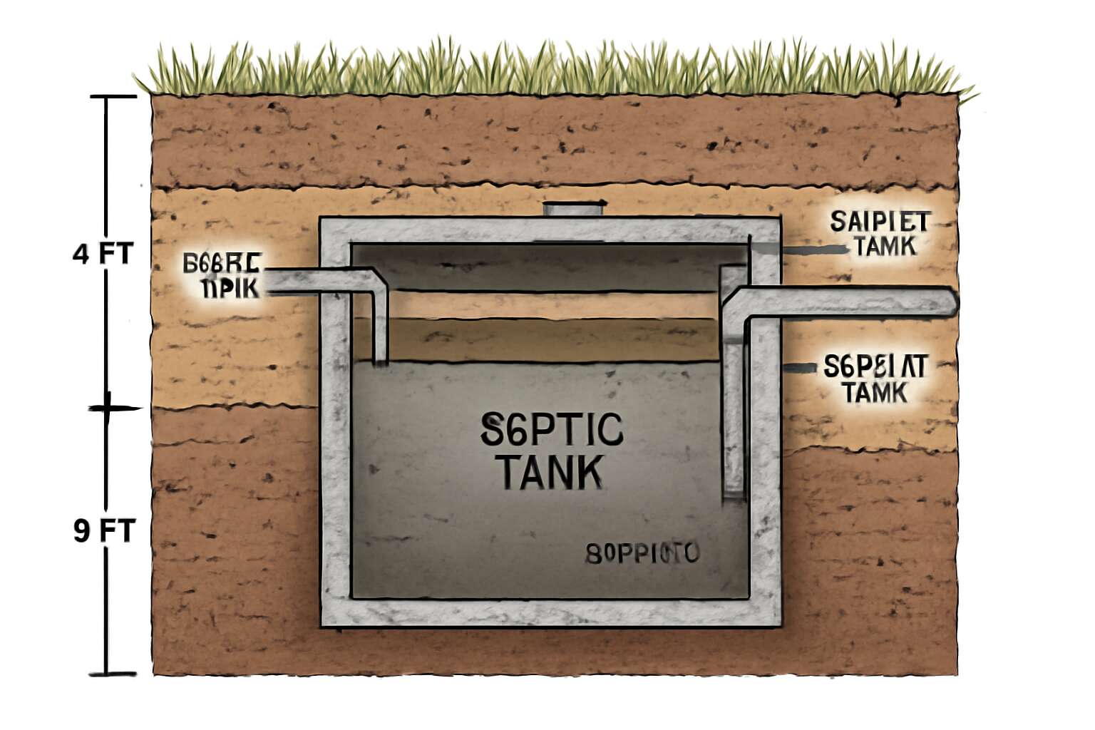 septic tank depth