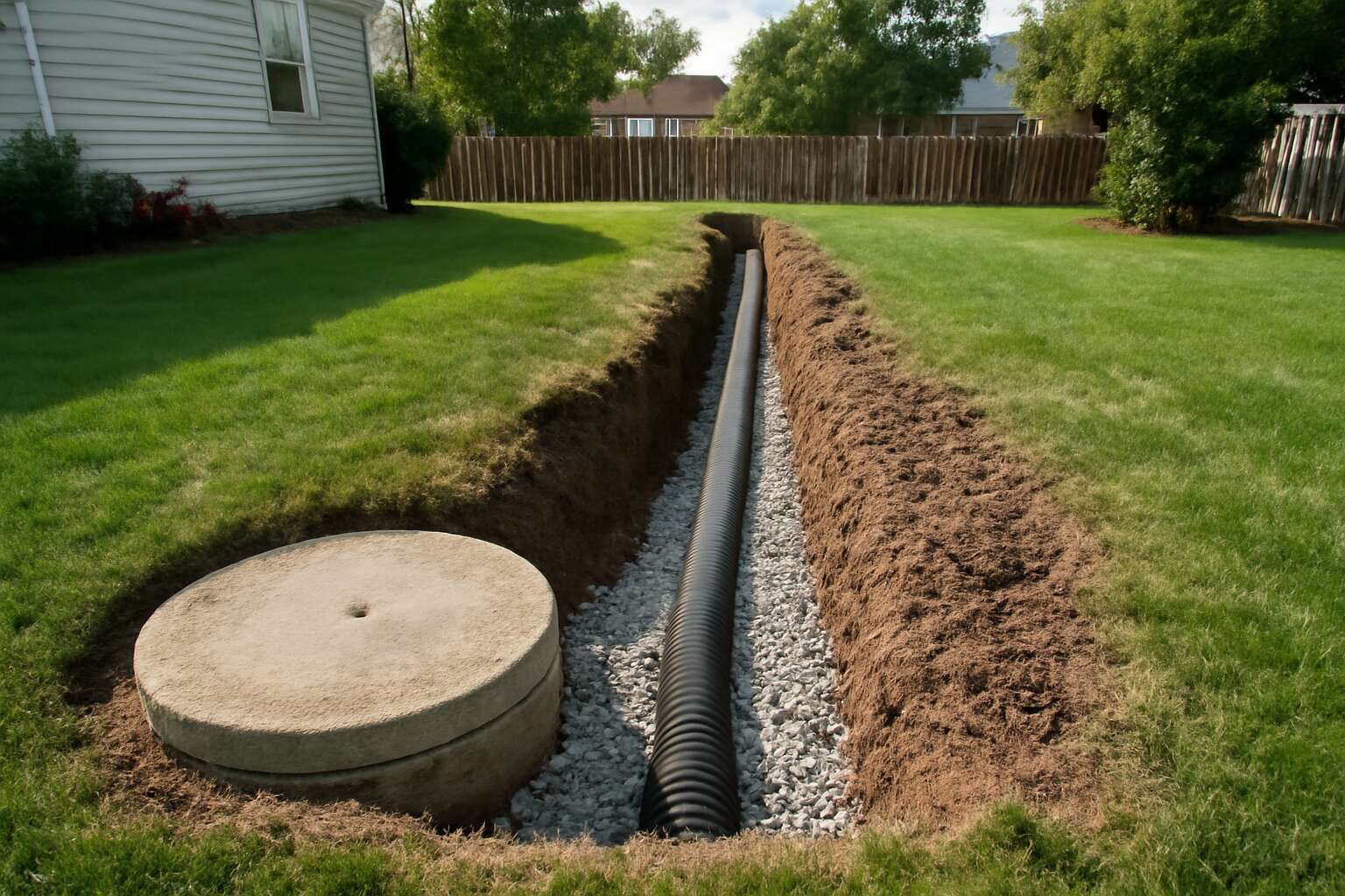 septic tank with french drain