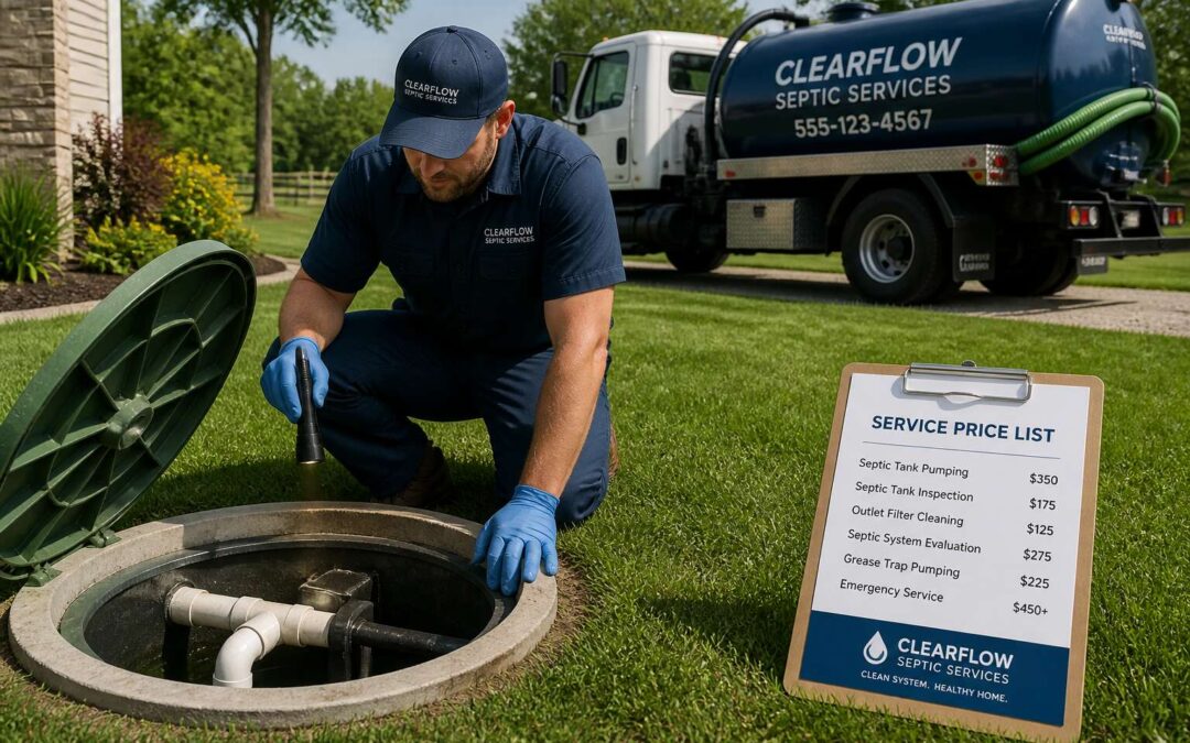 Get the septic tank cleaning price list and compare local rates.
